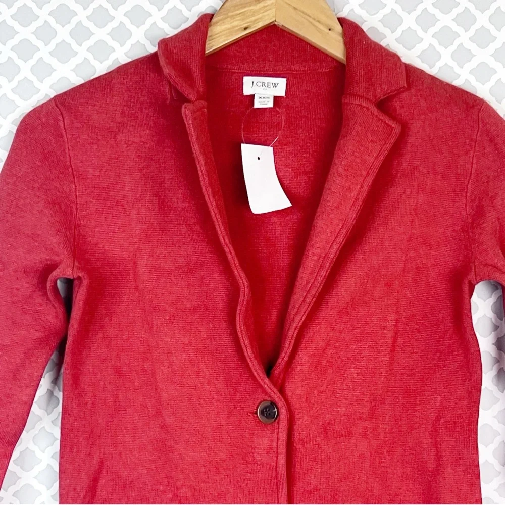 NWT J. Crew Factory Two Button Sweater Blazer in Heather Brick